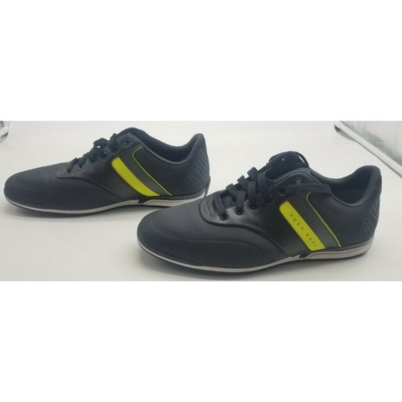 Boss Saturn Lowp In Black For Men | Hugo Boss Lace up Shoes  Hugo Boss Saturn Lowp Striped Trainer in Green Size 10 (43 EU) - New Without Box